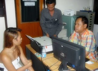 Phakapan Phaopong states her case to police.